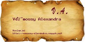 Vámossy Alexandra névjegykártya