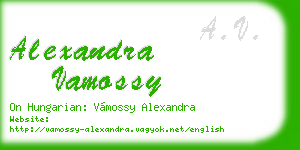 alexandra vamossy business card